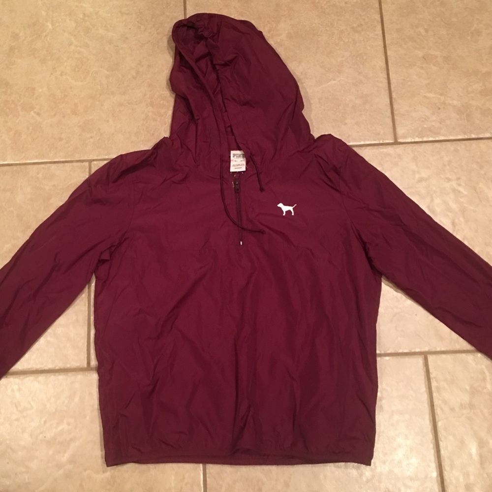 Maroon PINK VS Windbreaker Hoodie